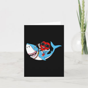 Heart Riding Shark Valentine's Day Fun Boys Girls Card