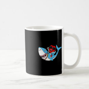 Heart Riding Shark Valentine's Day Fun Boys Girls  Coffee Mug