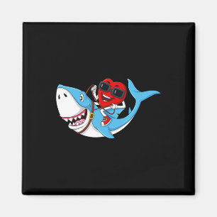Heart Riding Shark Valentine's Day Fun Boys Girls Magnet