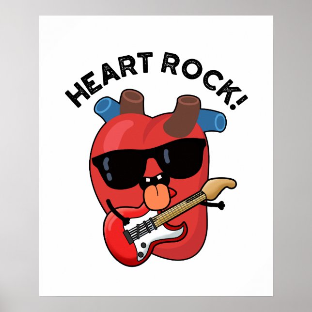 Heart Rock Funny Music Anatomy Pun  Poster (Front)