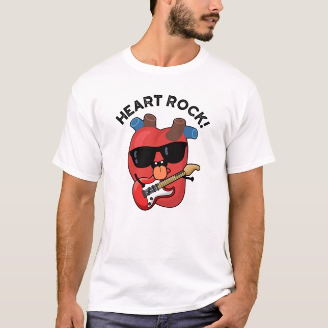 Heart Rock Funny Music Pun  T-Shirt (Front)
