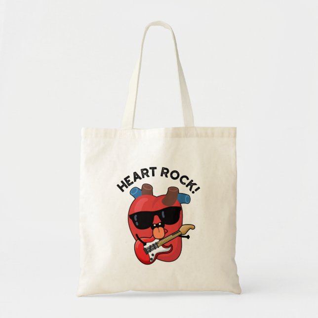 Heart Rock Funny Music Pun  Tote Bag (Front)