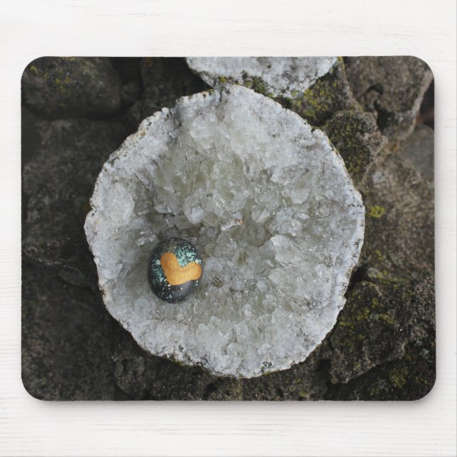 Heart Rock on Geode Mouse Mat (Front)