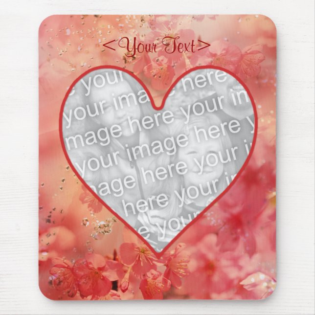 Heart Romance Mousepad- Template Mouse Mat (Front)