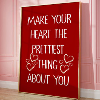 Heart Romantic Self Love Quote Trendy Aesthetic Poster