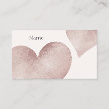 heart Rose Gold Glitter Business Card