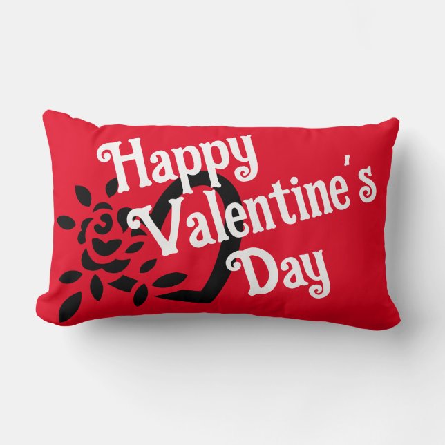 Heart rose throw pillow (Front)