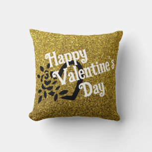 Heart rose throw pillow