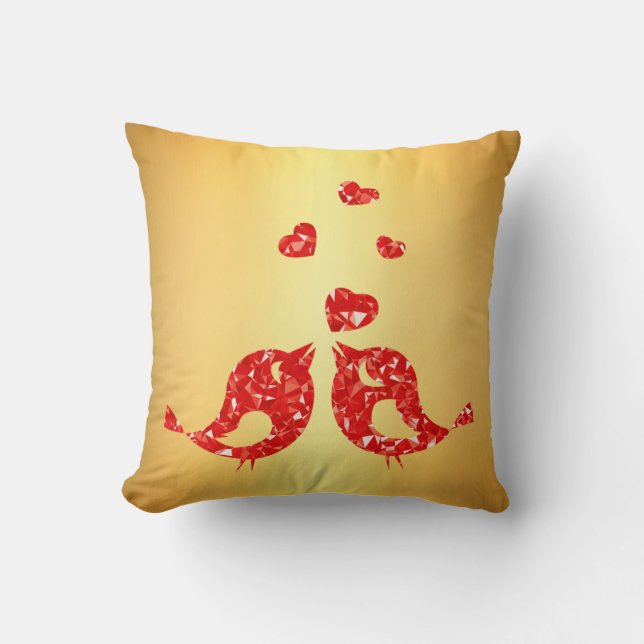 Heart rose throw pillow (Front)