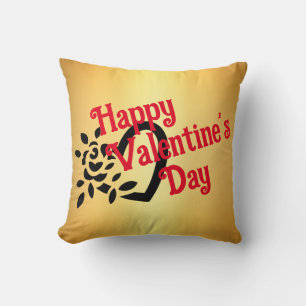 Heart rose throw pillow