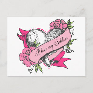 Heart & Roses Postcard