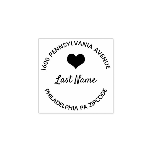 Heart Round Rubber Stamp (Imprint)