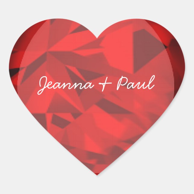 Heart Ruby Print Sticker (Front)