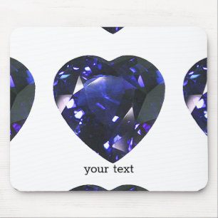 Heart Sapphire Blue Mouse Mat
