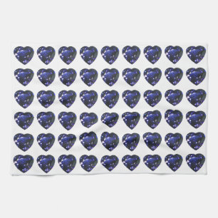 Heart Sapphire Blue Tea Towel
