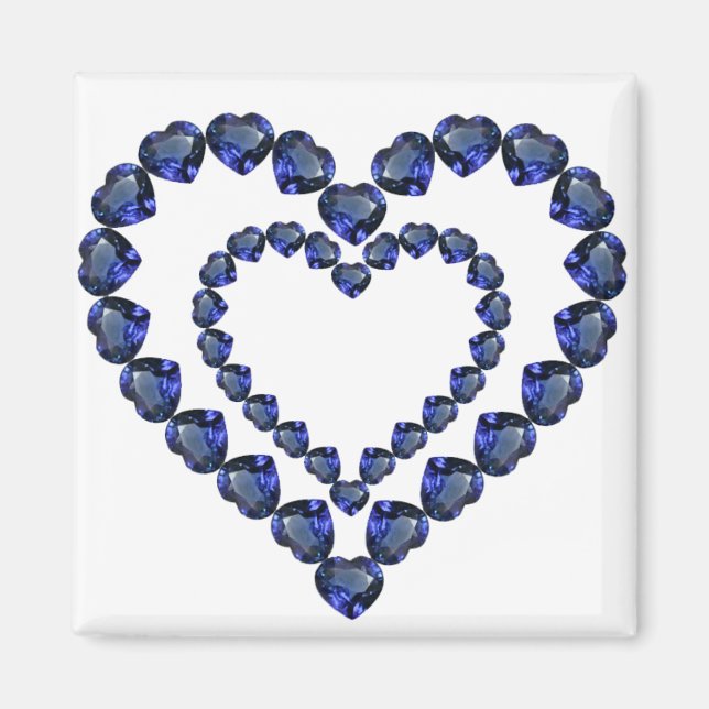 Heart Sapphire Gemstone Magnet (Front)