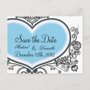 Heart Save the Date Postcard