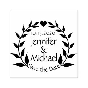 Heart Save the Date Stamp
