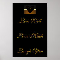 heart saying: live well, love much, laugh often