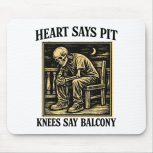 Heart Says Pit Knees Say Illustration Mouse Mat