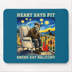 Heart Says Pit Knees Say Illustration Mouse Mat