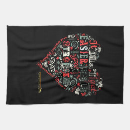 Heart says: Stronger. Tea Towel