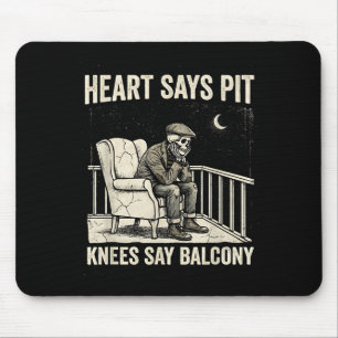 Heart Says T Knees Say Balcony Funny Old Men Music Mouse Mat