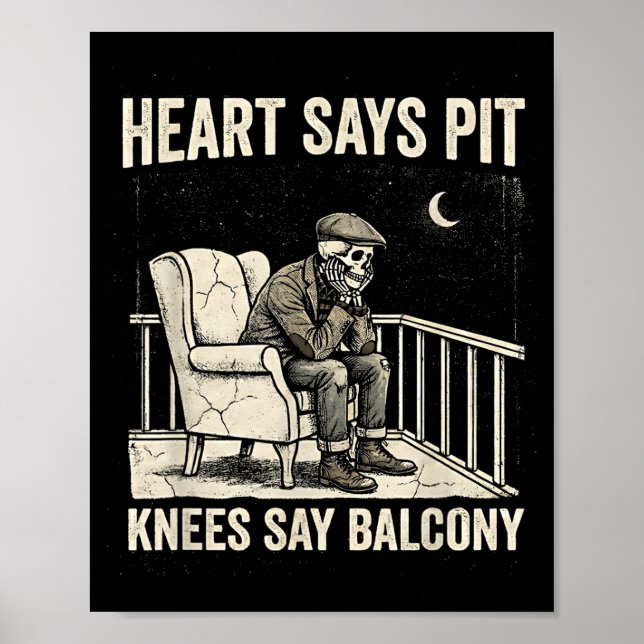 Heart Says T Knees Say Balcony Funny Old Men Music Poster (Front)