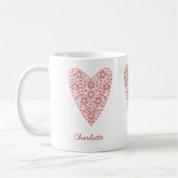 Heart Scandinavian Personalised Red White