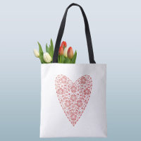 Heart Scandinavian Red White