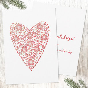 Heart Scandinavian Red White Winter Holiday