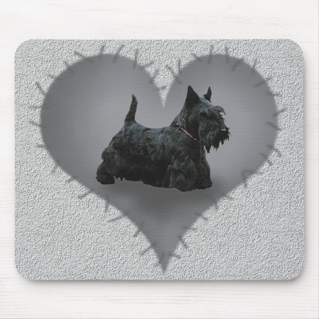 Heart Scottie Mouse Mat (Front)