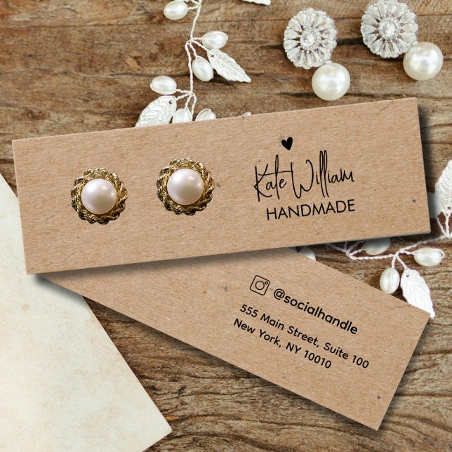 Heart Script Earring Jewellery kraft Display Card (Creator Uploaded)