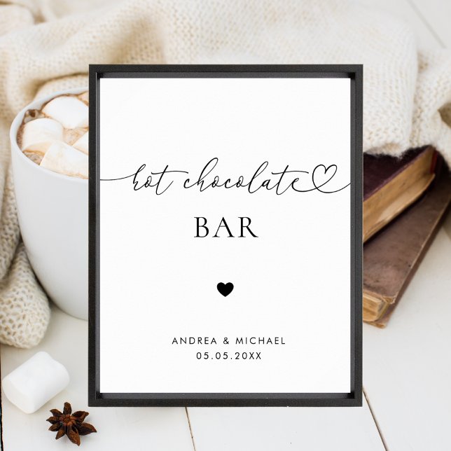 Heart Script Hot Chocolate Bar Winter Wedding Sign (Creator Uploaded)