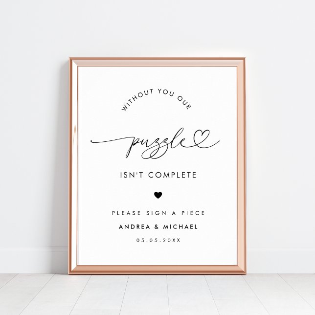 Heart Script Minimalist Guestbook Wedding Sign (Creator Uploaded)