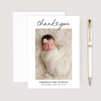 Heart Script Newborn Girl Photo Folded