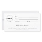 Heart Script Plain Business Logo Gift Certificate