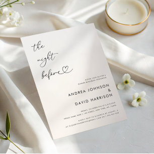 Heart Script The Night Before Rehearsal Dinner Invitation