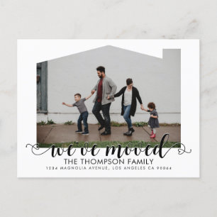 Heart Script We've Moved New Home Photo Moving Announcement Postcard