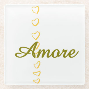 Heart Scroll Glass Coaster