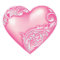 Heart Scroll Light Hot Pink w White