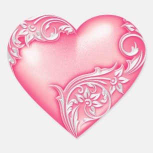 Heart Scroll Melon w White Sticker