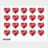 Heart Scroll Red w Black Heart Sticker (Sheet)
