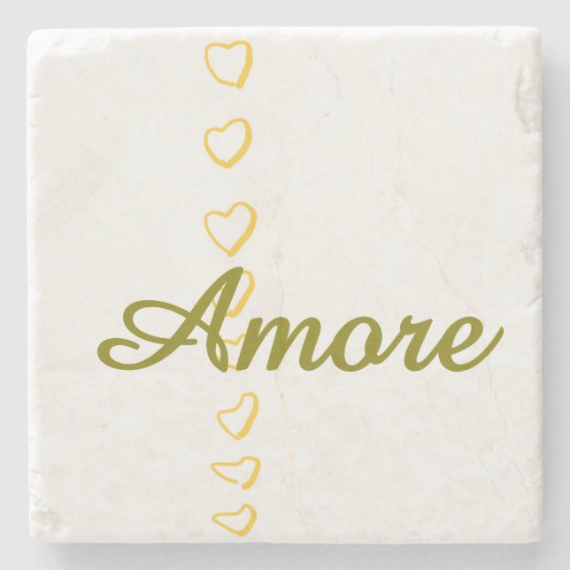 Heart Scroll  Stone Coaster (Front)