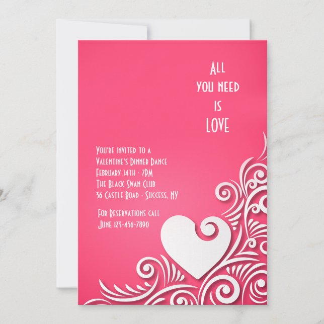 Heart Sculpture Valentine's Day Invitations (Front)