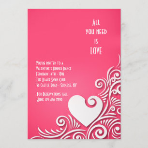 Heart Sculpture Valentine's Day Invitations