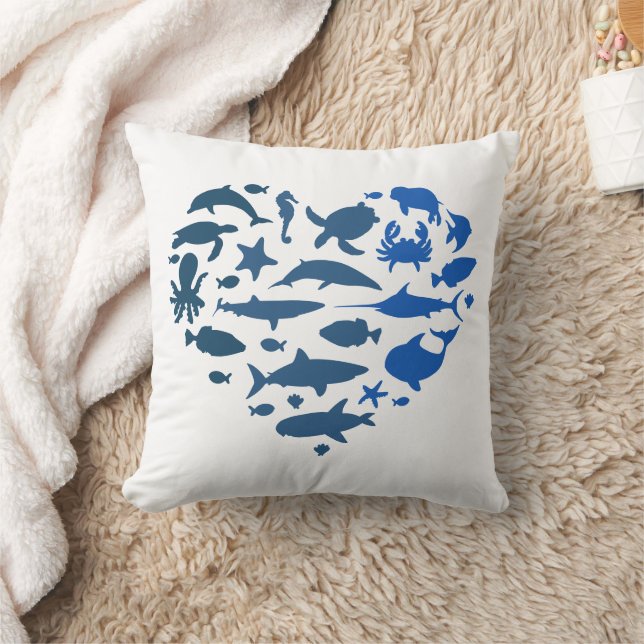 Heart sea animals cushion (Blanket)