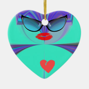Heart Selfie Ceramic Tree Decoration