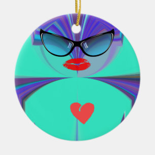 Heart Selfie Ceramic Tree Decoration