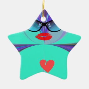 Heart Selfie Ceramic Tree Decoration